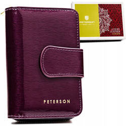 Damen-Geldbörse aus Leder mit Druckknopf – Peterson