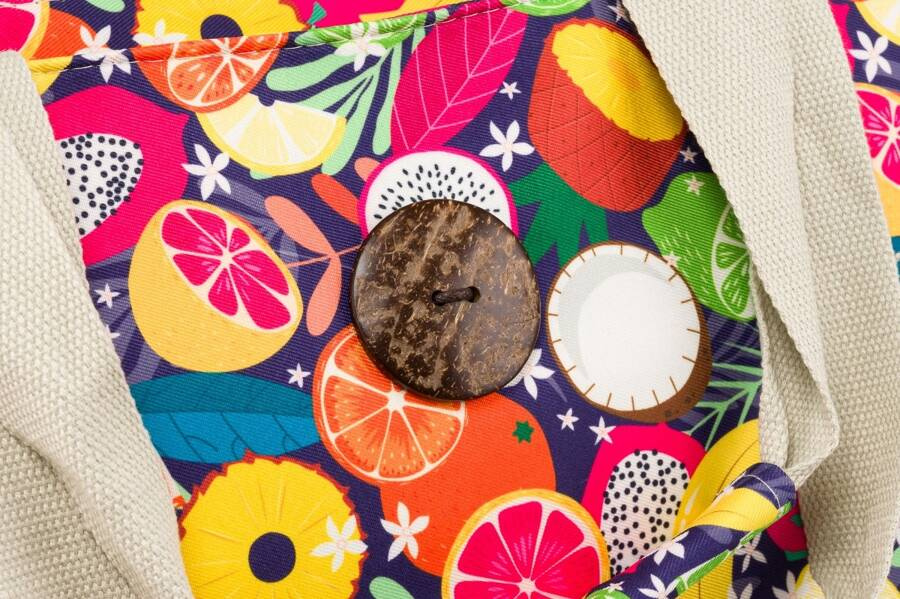 Große Damen Shopper Tasche mit Fruchtmuster – Bild 4