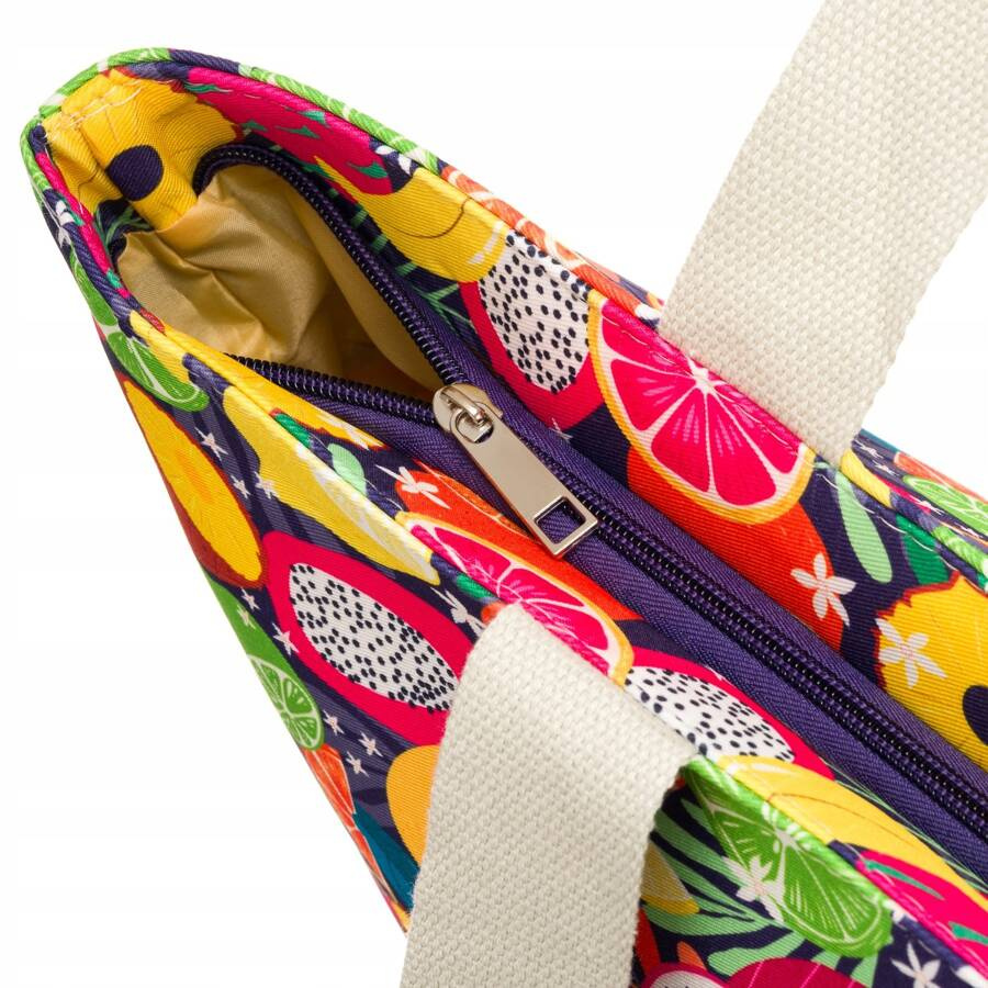 Große Damen Shopper Tasche mit Fruchtmuster – Bild 6