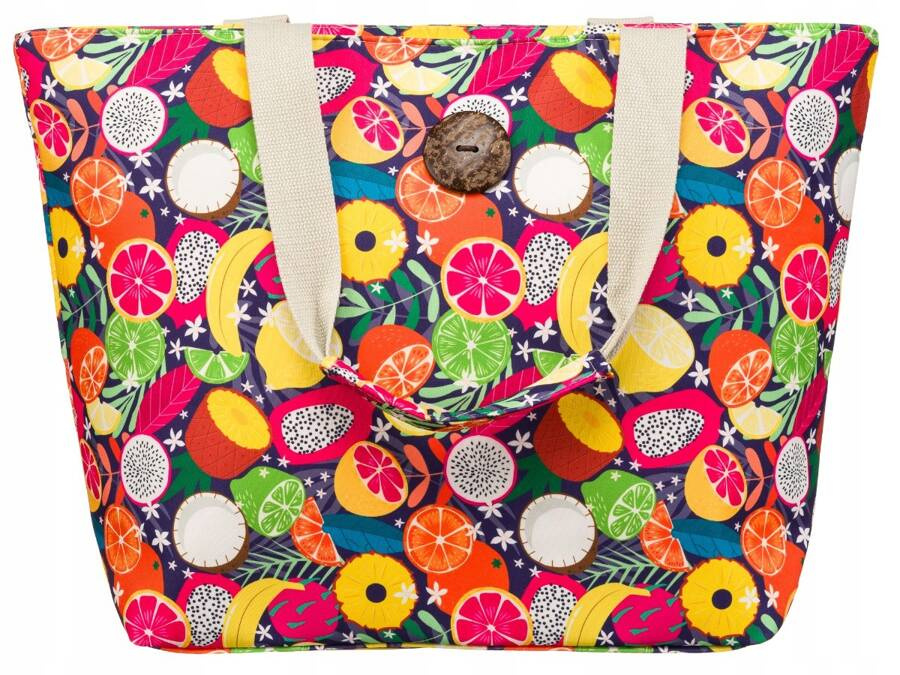 Große Damen Shopper Tasche mit Fruchtmuster – Bild 2