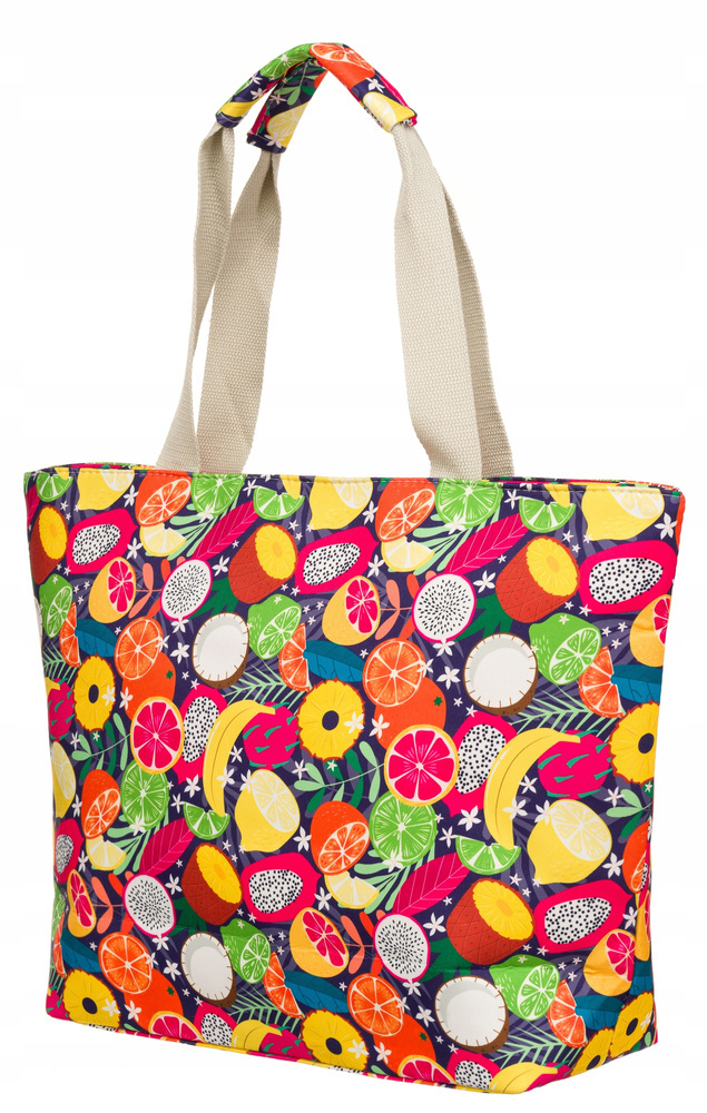 Große Damen Shopper Tasche mit Fruchtmuster – Bild 3