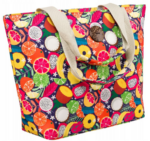 Große Damen Shopper Tasche mit Fruchtmuster