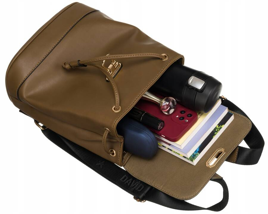 Städtischer Damen Rucksack mit Klappe aus Öko-Leder – David Jones – Bild 9