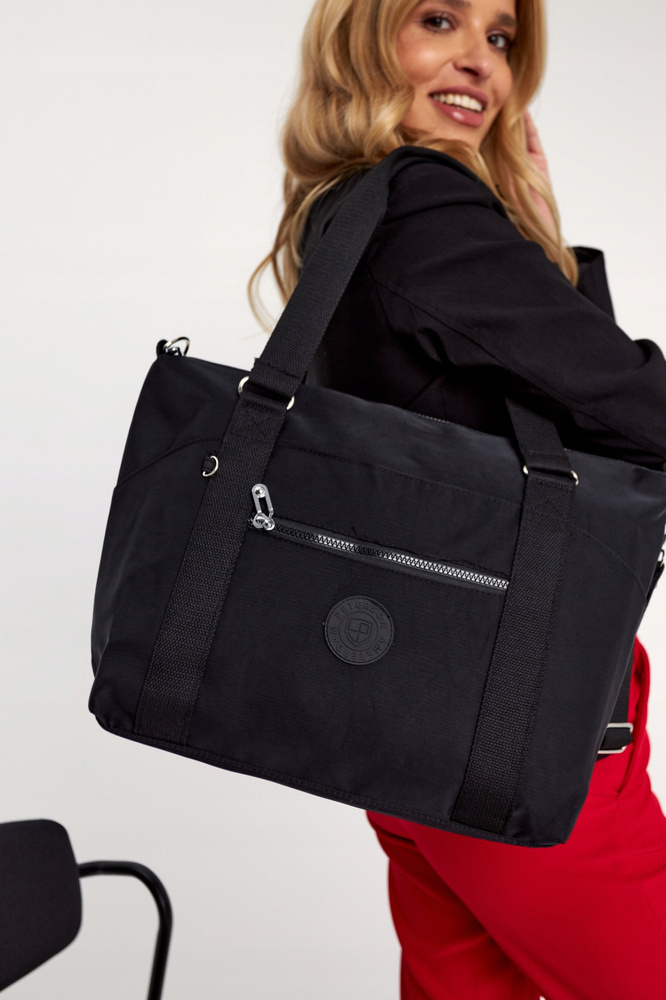 Große Damen Shopper Tasche aus Nylonstoff – Peterson – Bild 12