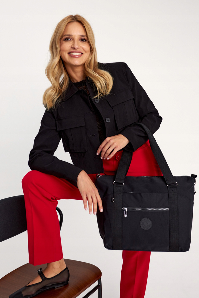 Große Damen Shopper Tasche aus Nylonstoff – Peterson – Bild 13