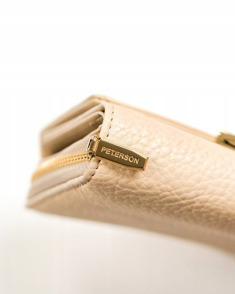 Damen-Geldbörse aus ökologischem Leder mit genarbter Textur – Peterson – Bild 9