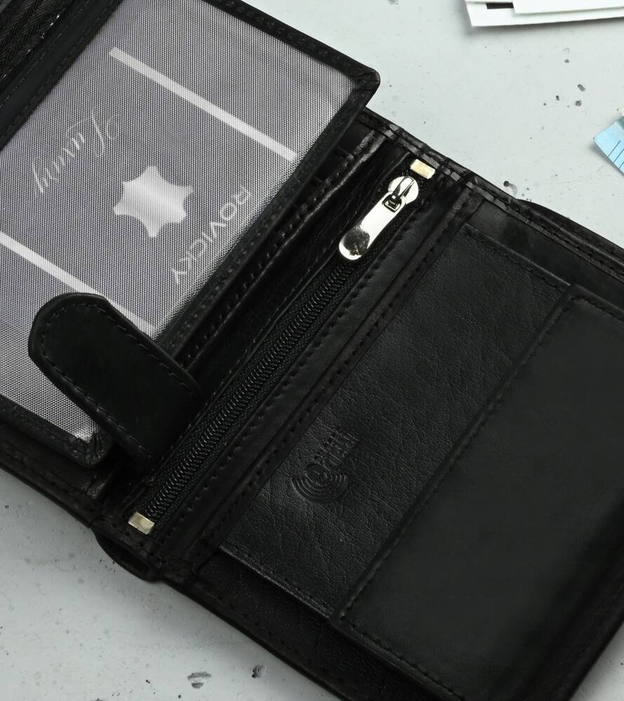Große Herren Geldbörse aus Leder mit RFID-Schutz – Rovicky – Bild 7