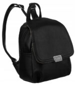 Klassischer Damen-Rucksack aus Öko-Leder mit Klappe - Peterson