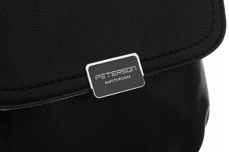 Klassischer Damen-Rucksack aus Öko-Leder mit Klappe - Peterson – Bild 4