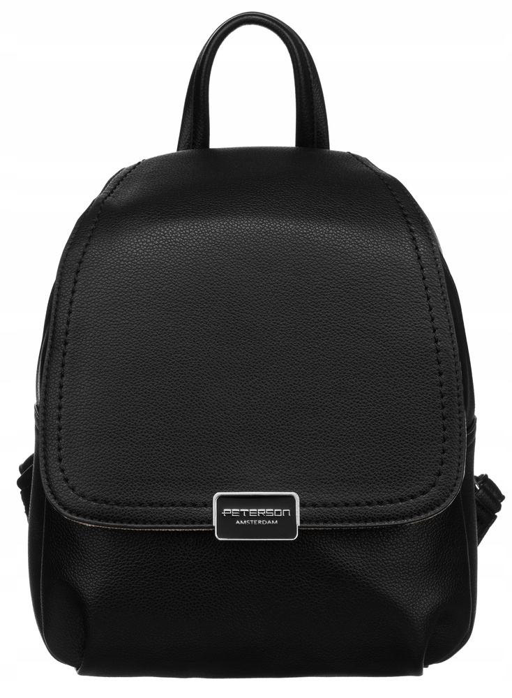 Klassischer Damen-Rucksack aus Öko-Leder mit Klappe - Peterson – Bild 2