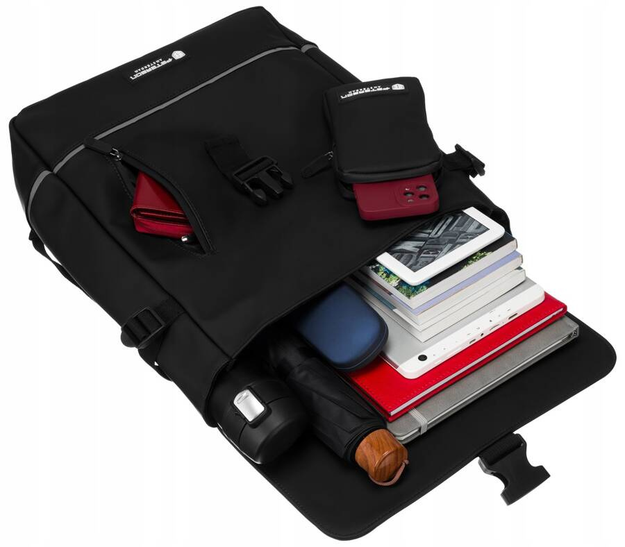 Robuster City Rucksack aus Synthetikmaterial mit Etui im Set – Peterson – Bild 9