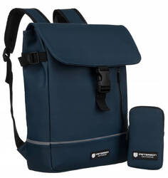 Robuster City Rucksack aus Synthetikmaterial mit Etui im Set – Peterson