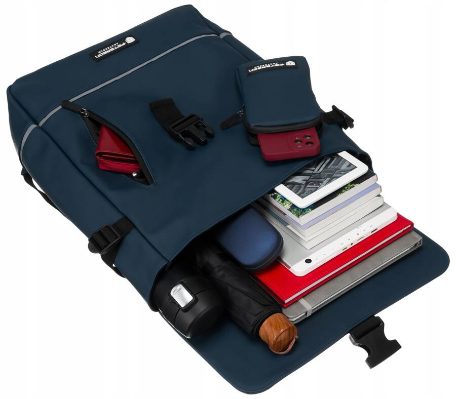 Robuster City Rucksack aus Synthetikmaterial mit Etui im Set – Peterson – Bild 9