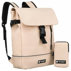 Robuster City Rucksack aus Synthetikmaterial mit Etui im Set – Peterson