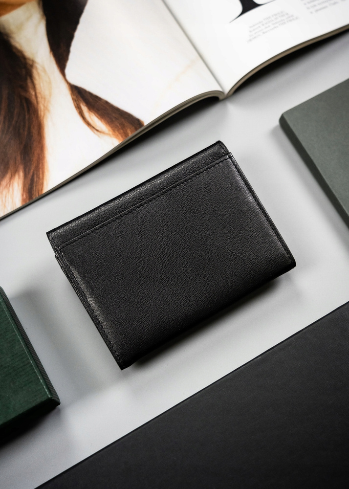 Klassische Damen Geldbörse aus Leder mit Druckknopf – 4U Cavaldi – Bild 4