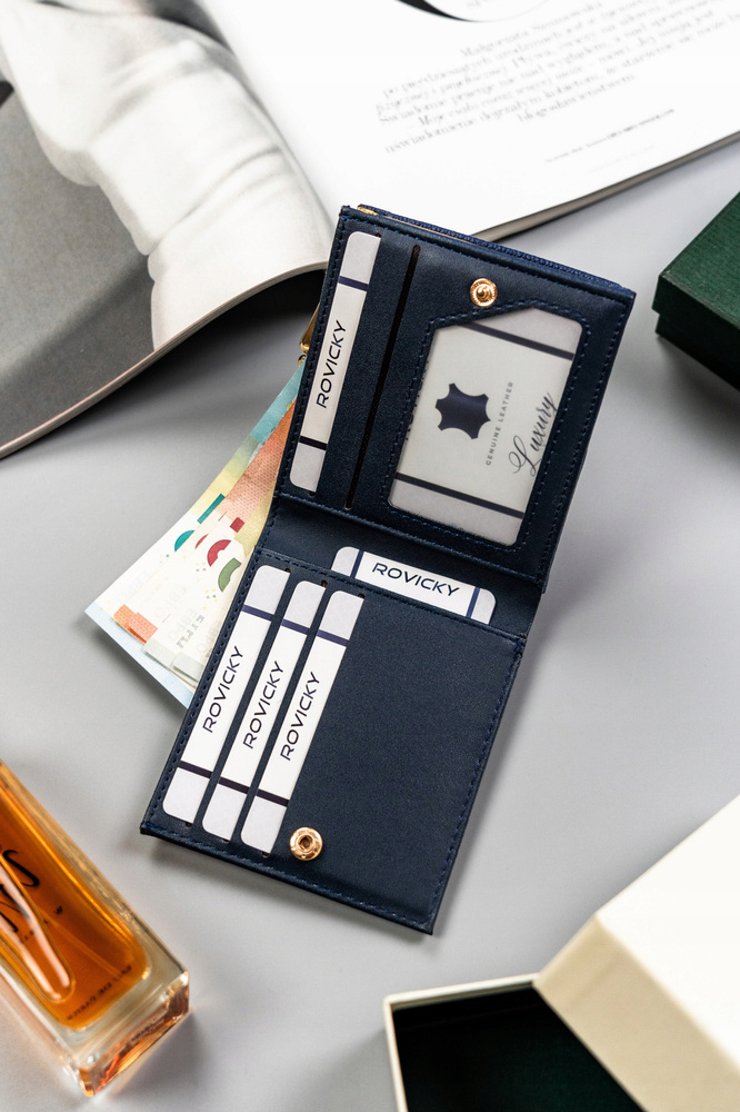 Kleine Damen Geldbörse aus Öko-Leder mit Druckknopf und Bügelverschluss – Milano Design – Bild 6