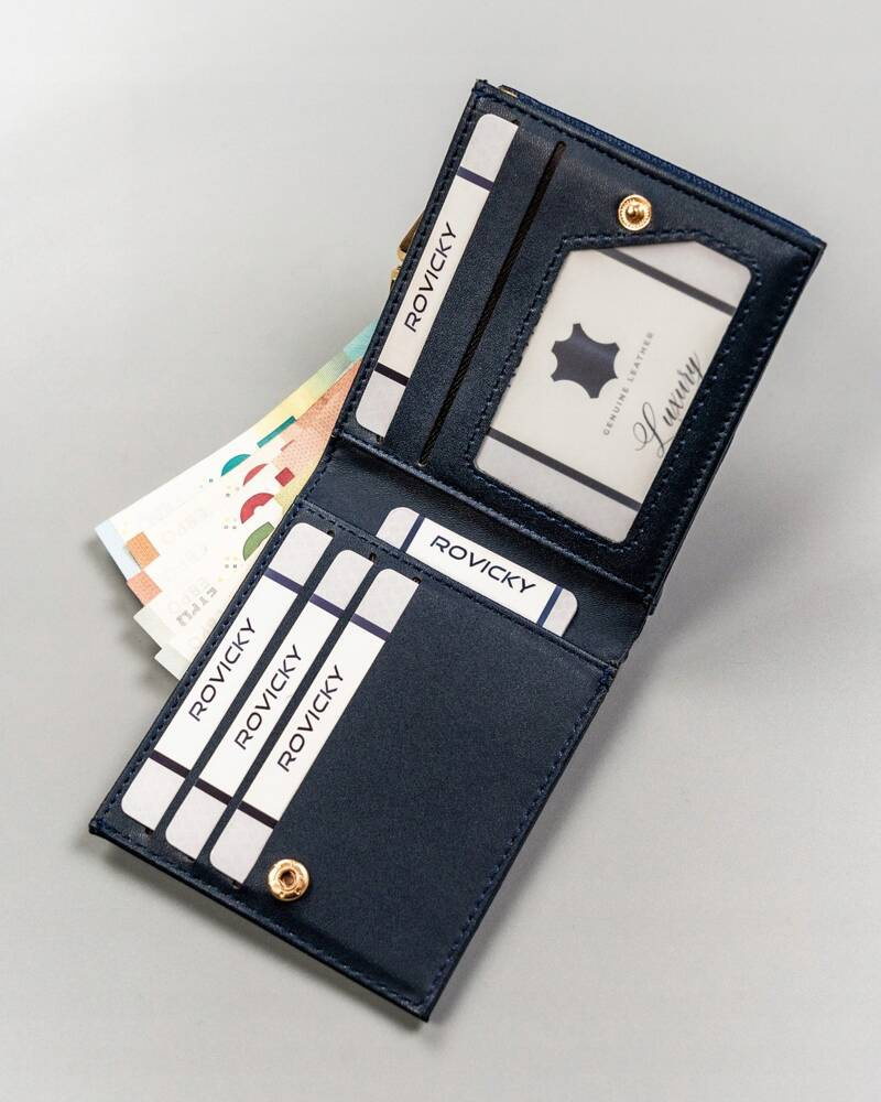 Kleine Damen Geldbörse aus Öko-Leder mit Druckknopf und Bügelverschluss – Milano Design – Bild 5