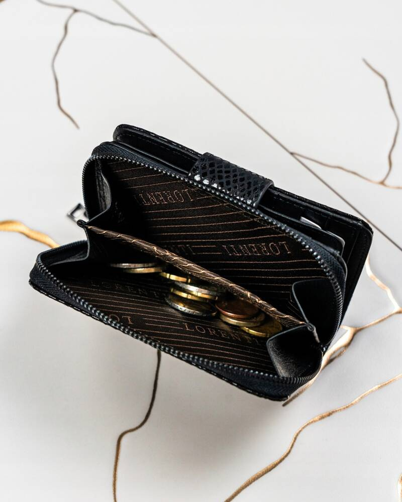 Glänzende Damen Geldbörse aus echtem Leder – Lorenti – Bild 8