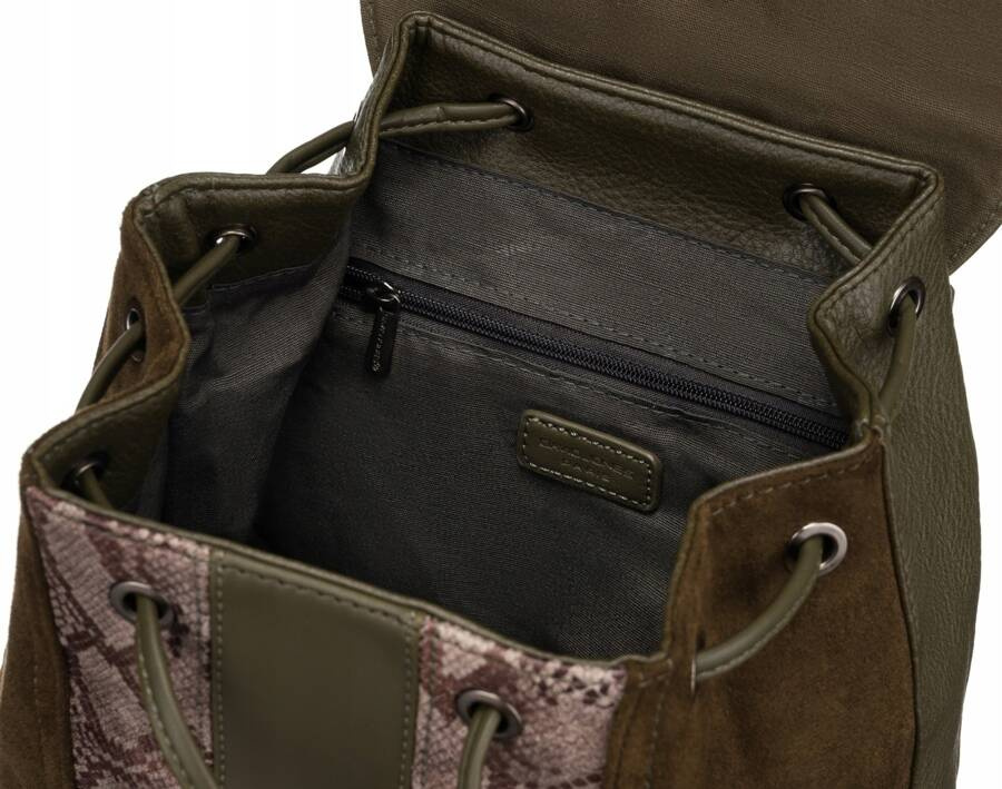 Damen Rucksack aus Öko-Leder mit Überschlag – David Jones – Bild 6
