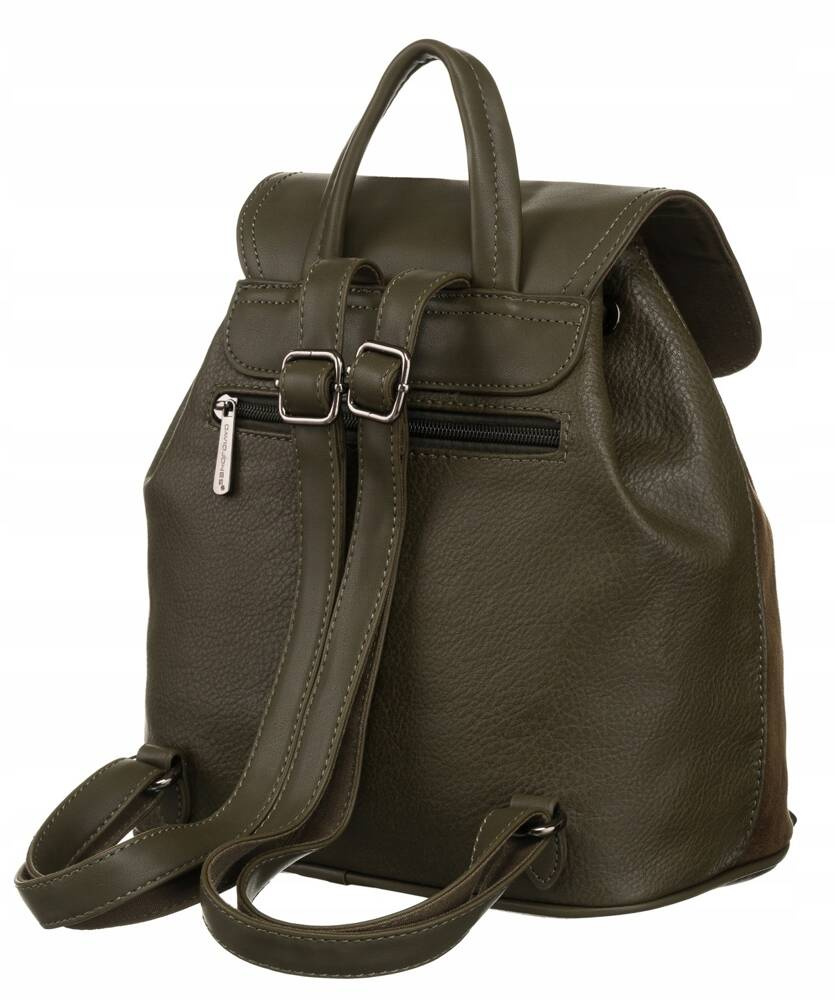 Damen Rucksack aus Öko-Leder mit Überschlag – David Jones – Bild 3