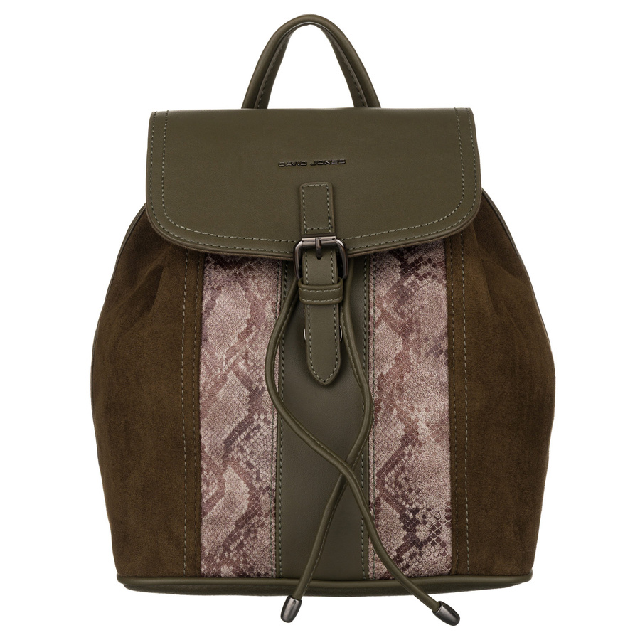 Damen Rucksack aus Öko-Leder mit Überschlag – David Jones – Bild 2