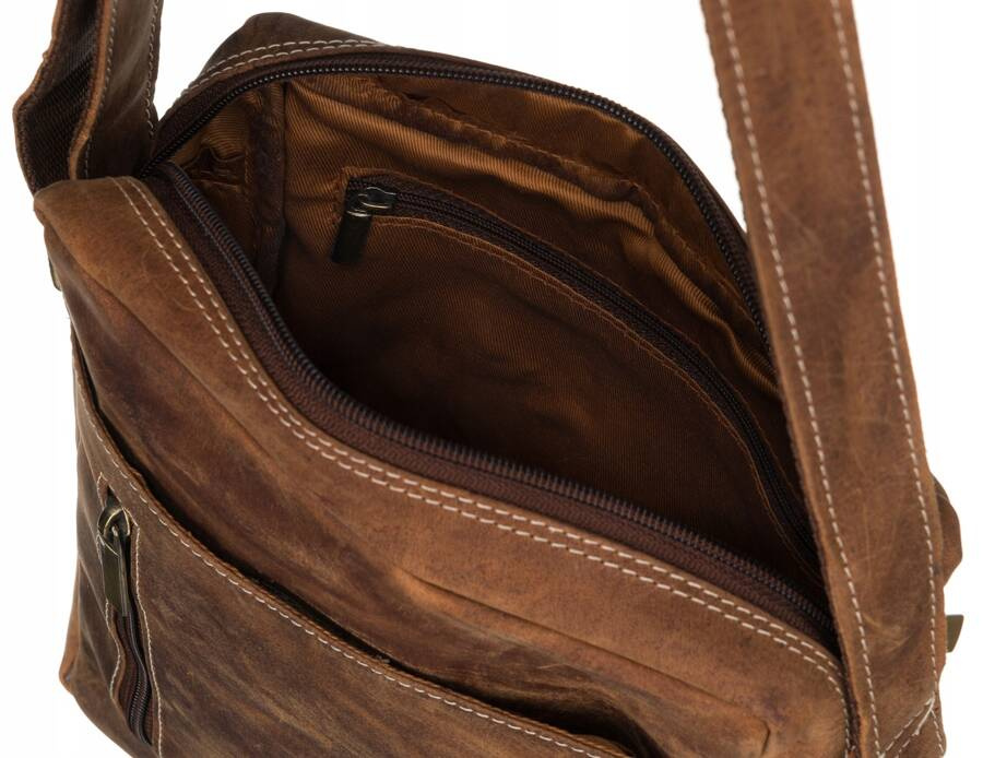 Herren-Umhängetasche aus Leder mit Taschen – Always Wild – Bild 5