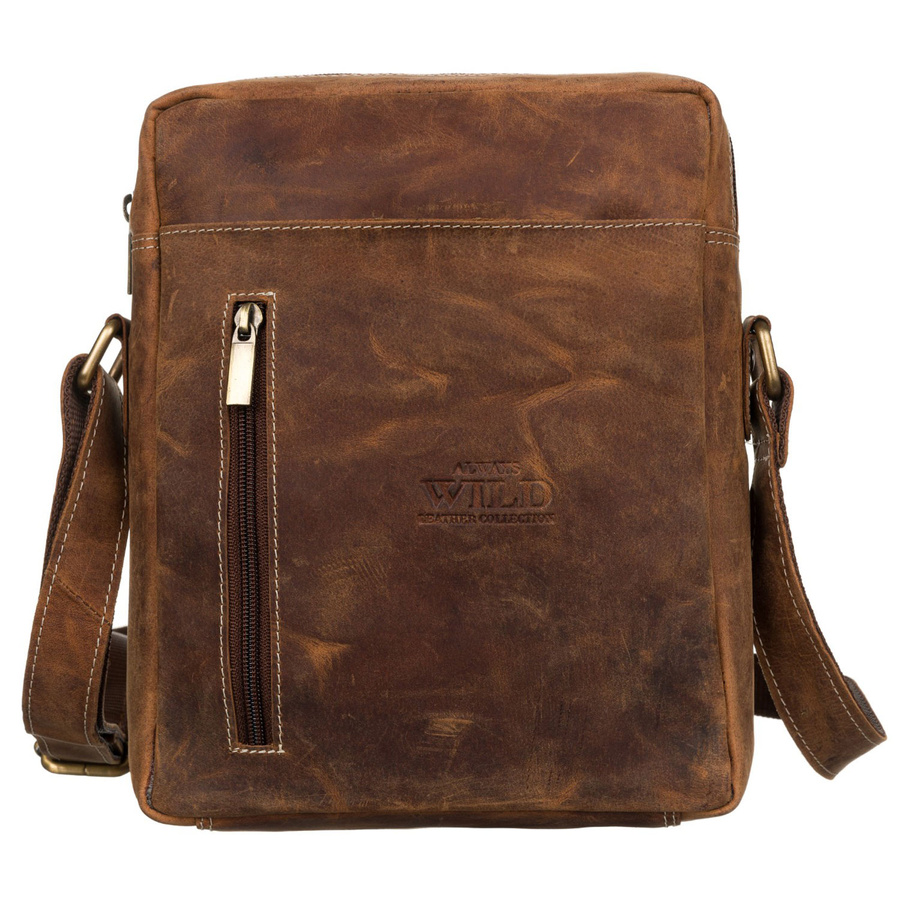 Herren-Umhängetasche aus Leder mit Taschen – Always Wild – Bild 2