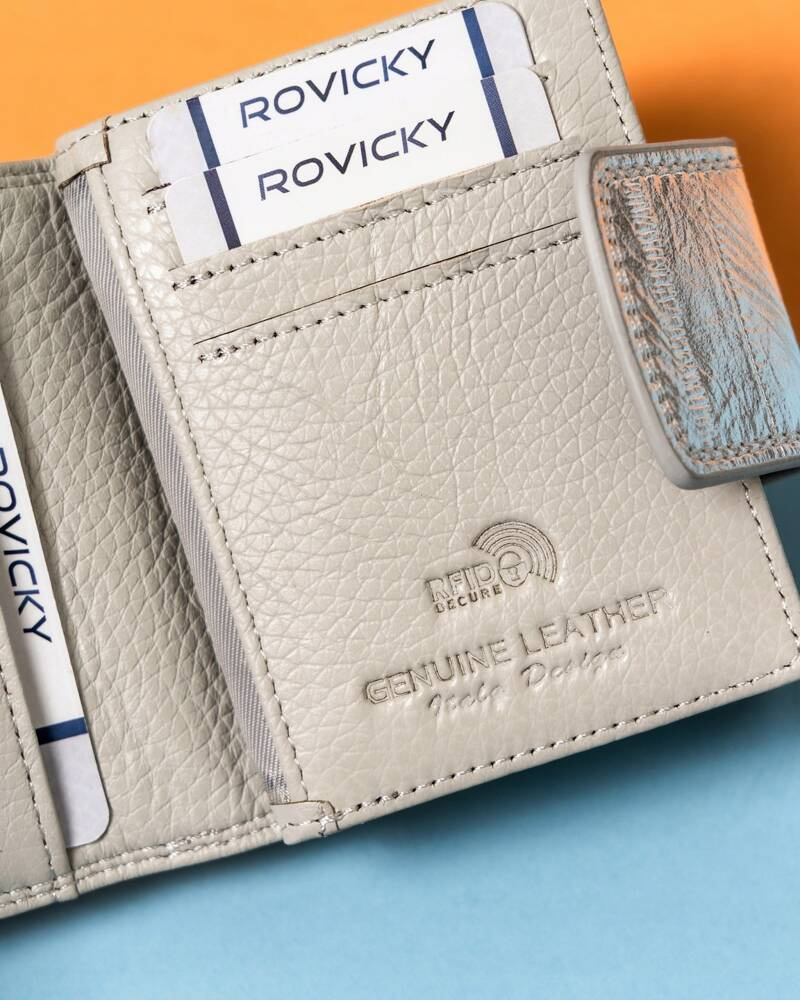 Elegante, kleine Damen Geldbörse aus Leder mit Bügel- und Druckknopf – Lorenti – Bild 8