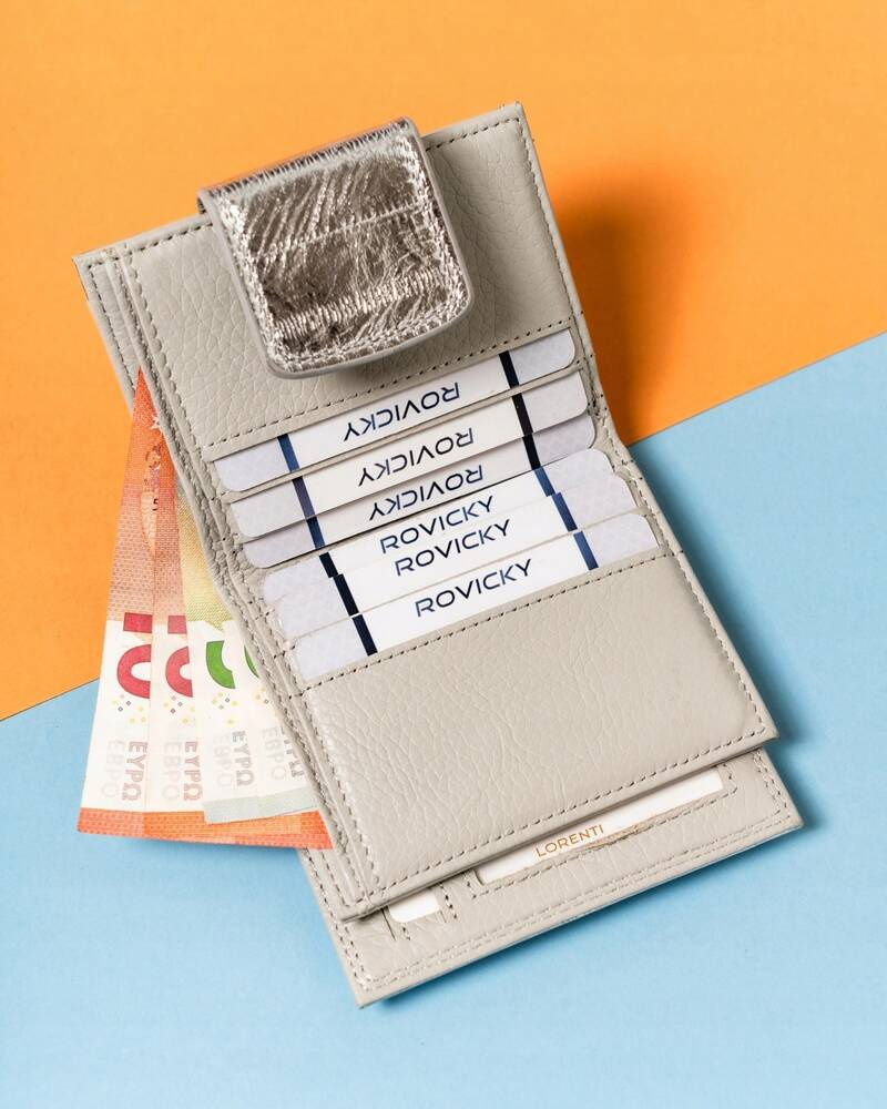 Elegante, kleine Damen Geldbörse aus Leder mit Bügel- und Druckknopf – Lorenti – Bild 7