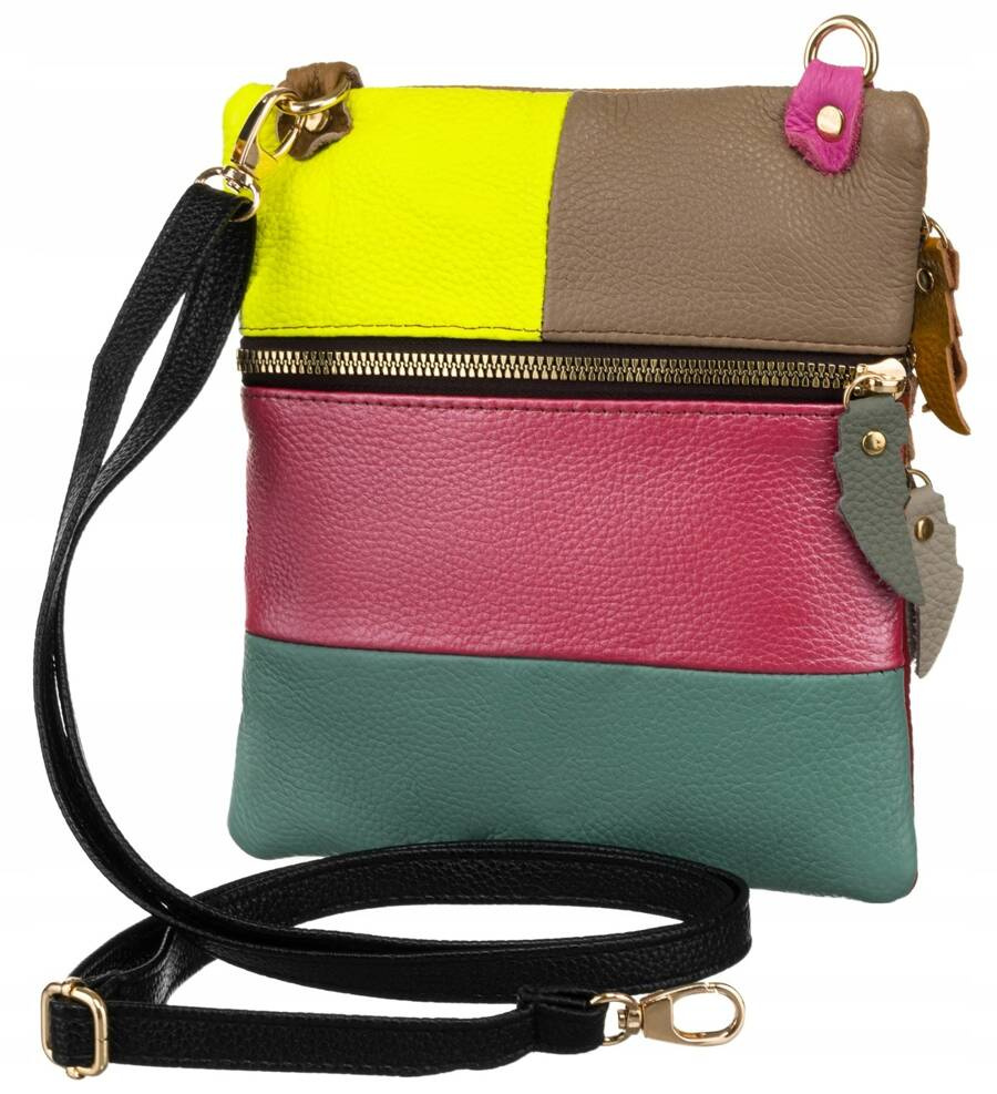 Patchwork Damen Tasche aus echtem Leder – Bild 3
