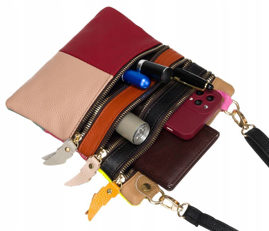 Patchwork Damen Tasche aus echtem Leder – Bild 5
