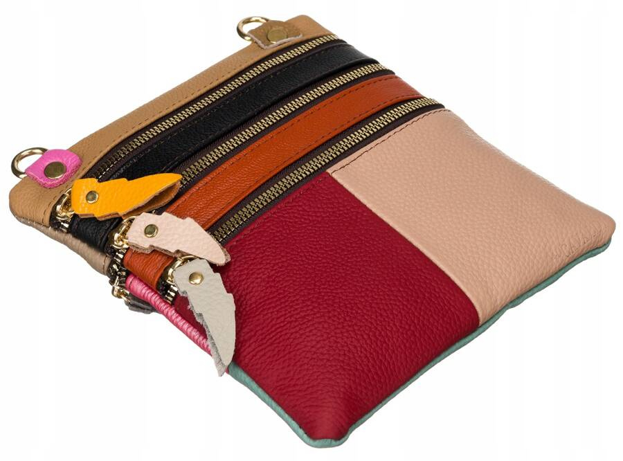 Patchwork Damen Tasche aus echtem Leder – Bild 6