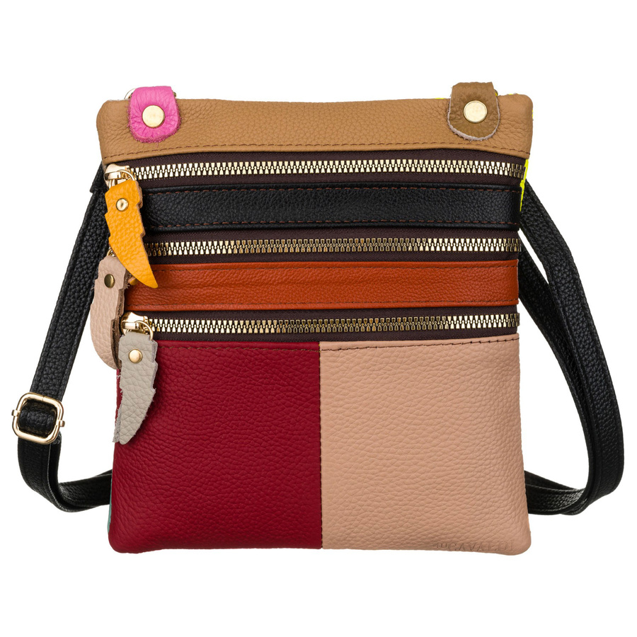 Patchwork Damen Tasche aus echtem Leder – Bild 2