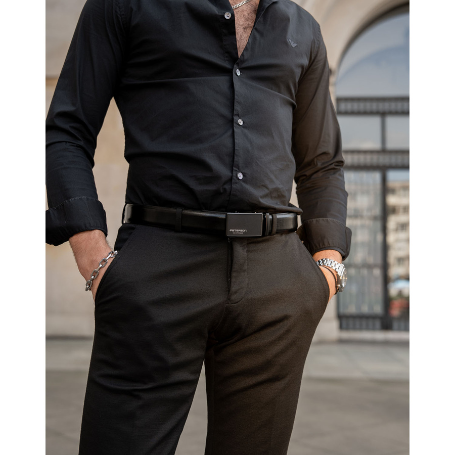 Eleganter Herren Ledergürtel mit Automatikschließe – Peterson – Bild 7