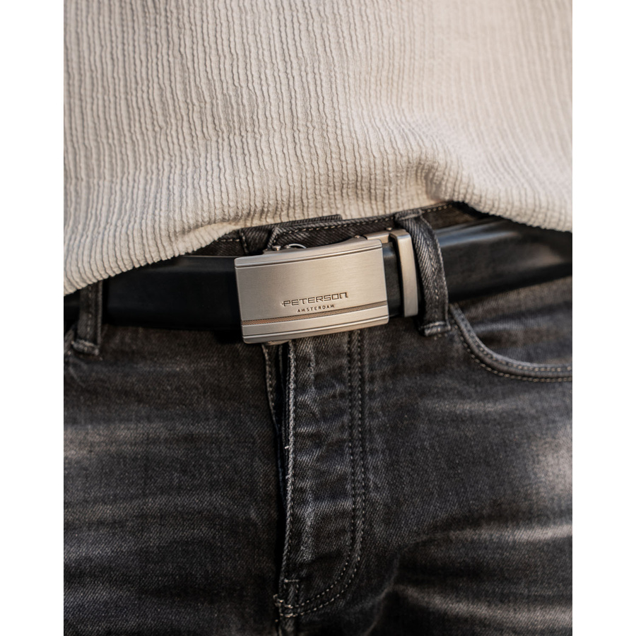 Eleganter Herren Gürtel mit Automatikschließe aus echtem Leder – Peterson – Bild 3