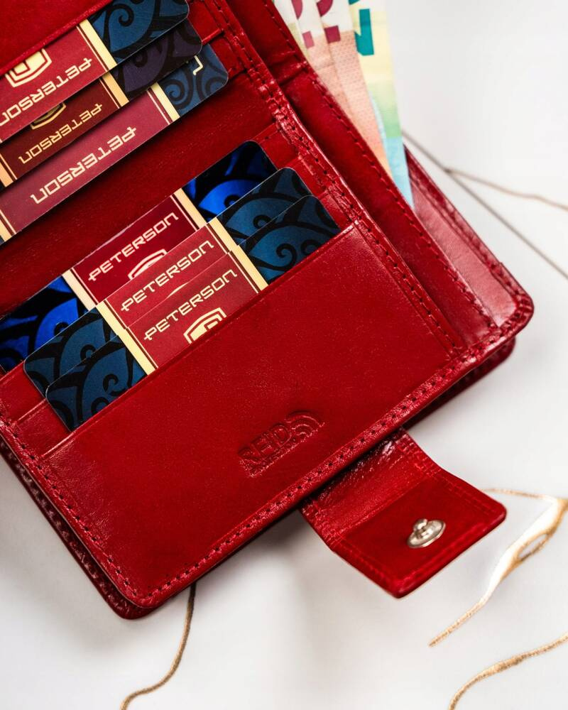 Geschenkset: Damen Geldbörse aus Leder und Schlüsselanhänger – Peterson – Bild 8