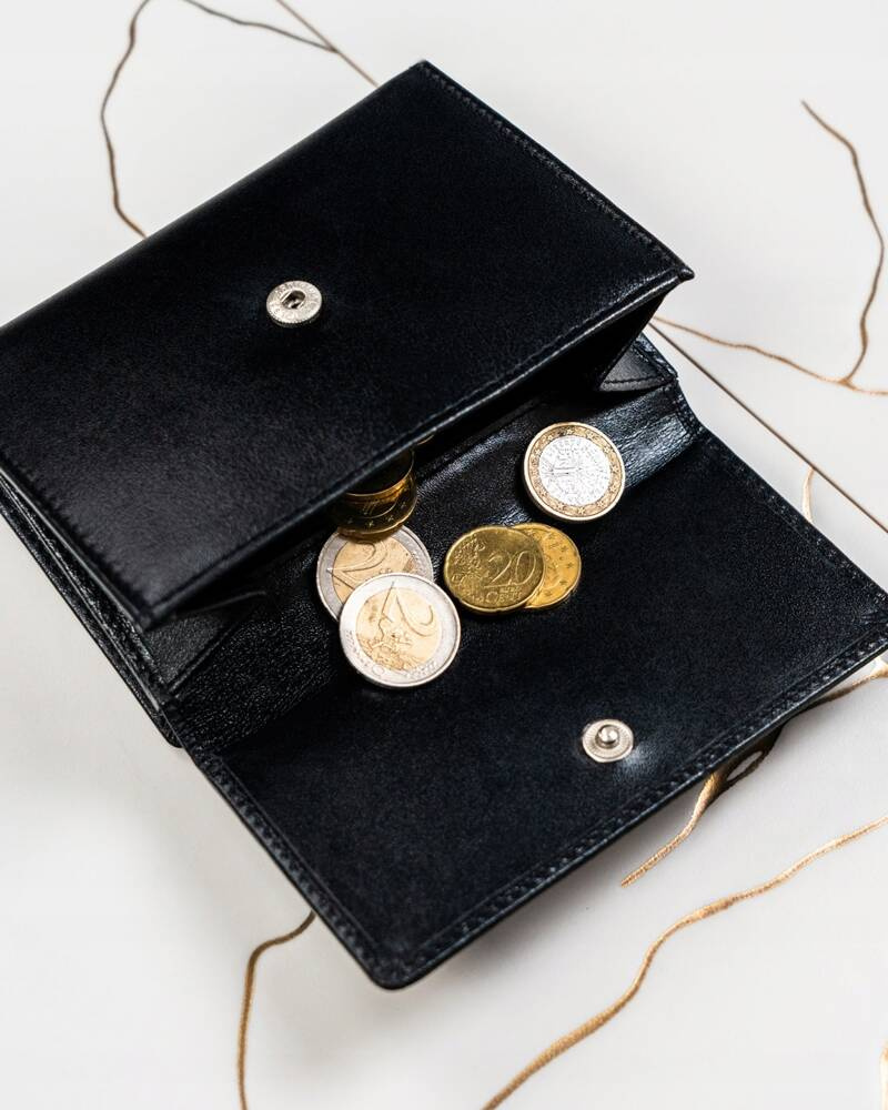 Geschenkset: Damen Geldbörse aus Leder mit Druckknopf und Schlüsselanhänger – Peterson – Bild 9