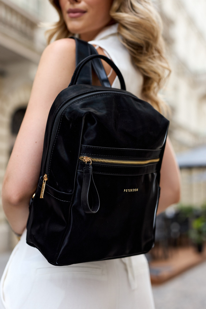 Eleganter Damen Rucksack mit goldenen Beschlägen – Peterson – Bild 10