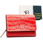 Damen Geldbörse aus echtem Leder mit Druckknopf – Rovicky