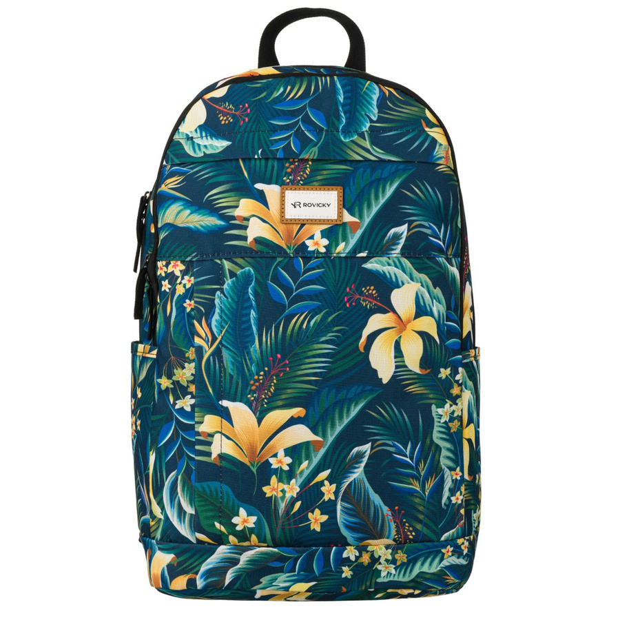 Klassischer Damen Rucksack aus Polyester mit Blumenmuster – Rovicky – Bild 2
