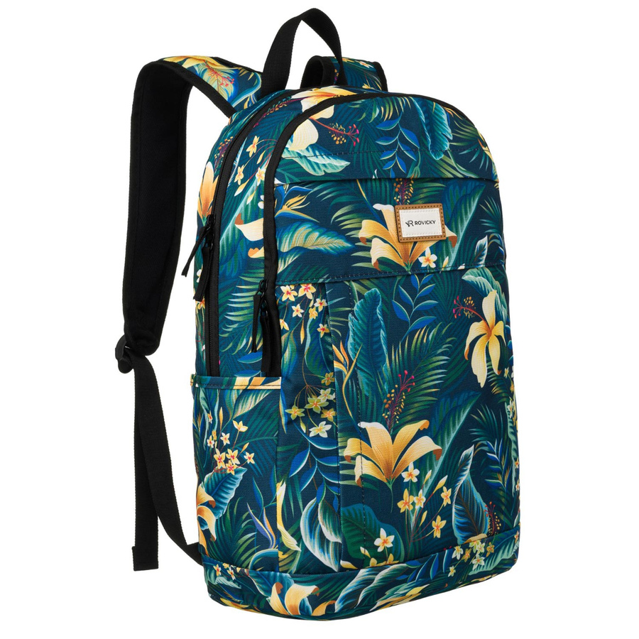 Klassischer Damen Rucksack aus Polyester mit Blumenmuster – Rovicky