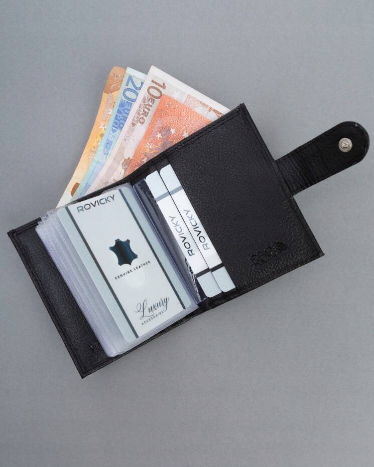 Kartenetui aus Leder mit Druckknopf und RFID-Schutz – 4U Cavaldi – Bild 6