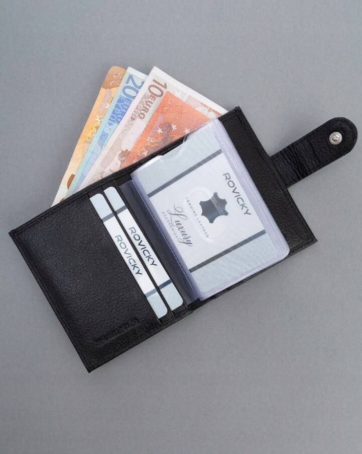 Kartenetui aus Leder mit Druckknopf und RFID-Schutz – 4U Cavaldi – Bild 5