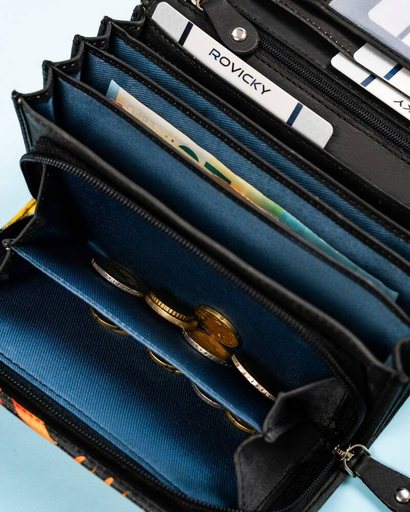 Große Damen Geldbörse aus Leder mit Druckknopf – Rovicky – Bild 10