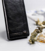 Große Damen Geldbörse aus Leder mit Reißverschluss und Druckknopf – Rovicky