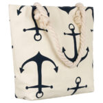 Strandtasche für Damen aus Polyester mit Anker-Print