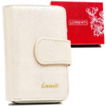 Elegante Damen Geldbörse aus Leder mit Druckknopf und Reißverschluss – Lorenti