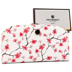 Große Damen Geldbörse aus Öko-Leder mit Blumenmuster – Peterson