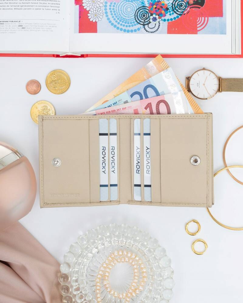 Kleiner praktischer Damen Geldbörse aus echtem Leder – Rovicky – Bild 5
