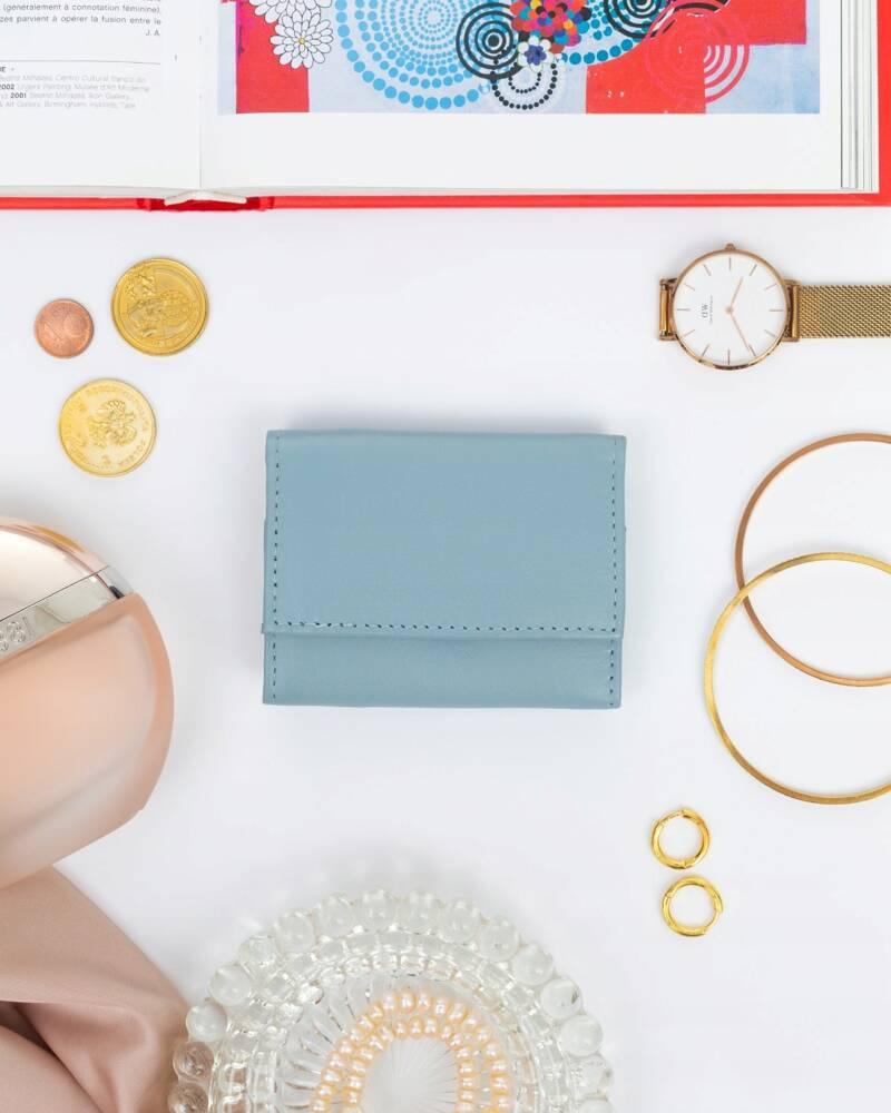 Eleganter Damen Geldbörse mit Druckknopf aus echtem Leder – Rovicky – Bild 4